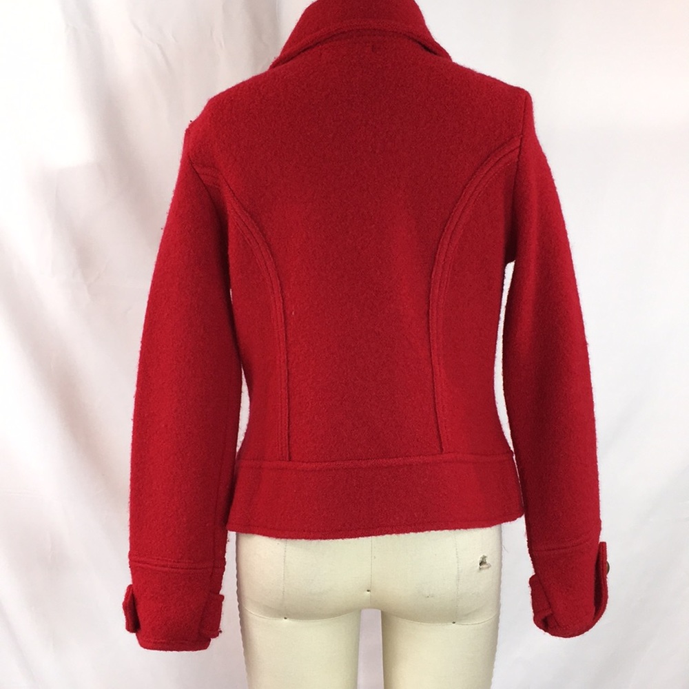 - Eagle’s Eye Boiled Wool Red Structured Coat - image 4